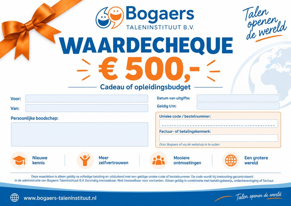 Productkaart Waardecheque € 500